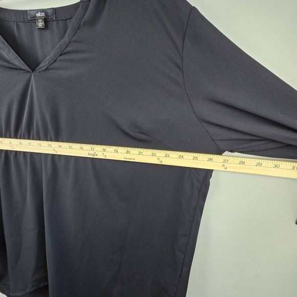 ELLOS Staple Dressy Sheer Blouse Black Womens Size 1X Business Casual Office - Picture 8 of 14